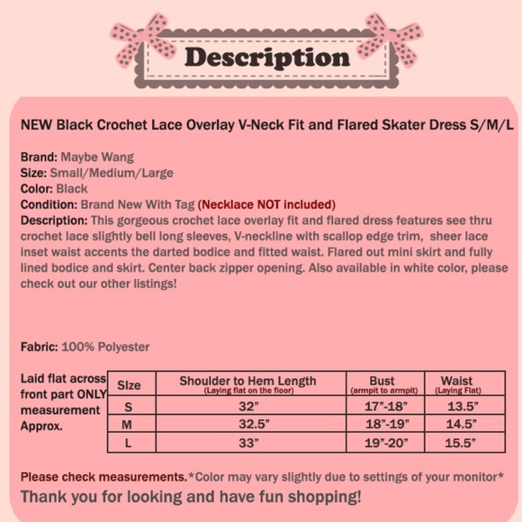 Black Crochet Lace Overlay Fit Flared Skater Dress - Picture 8 of 8